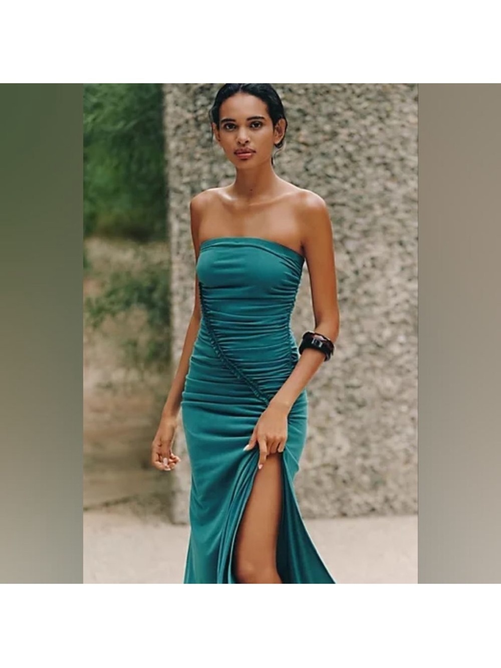 Anthropologie The Gabbie Strapless Ruched Tube Dress  Size Medium
